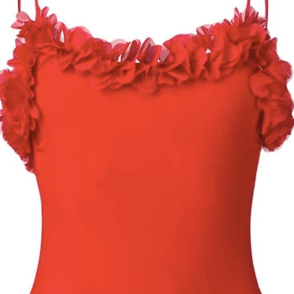 Swim Faux Petal Scoop Neck Low Back One Piece Swimsuit Poshmark